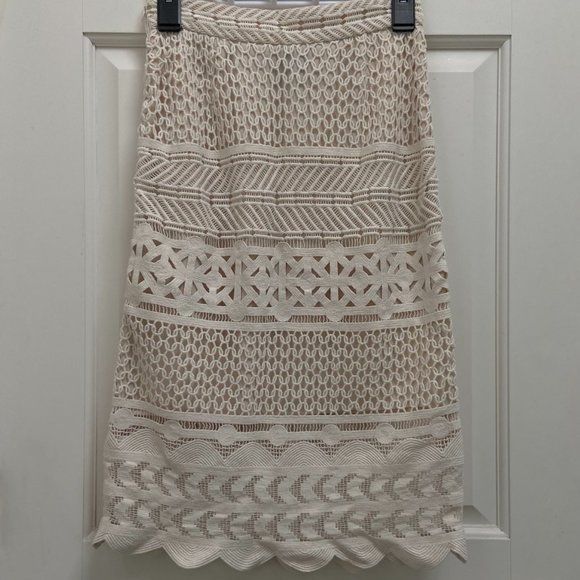NEW Sea New York Cream Pencil Skirt Size 0 - Picture 1 of 6